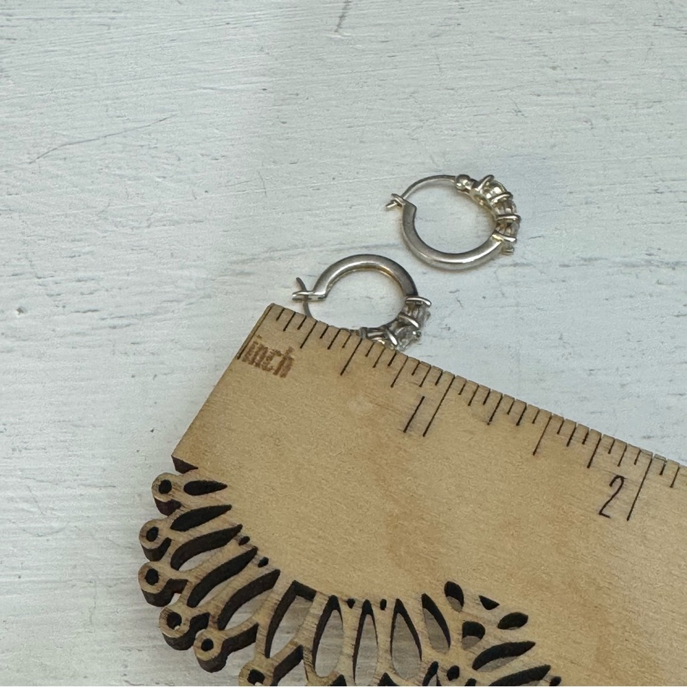 Vintage Sterling Silver 925 JCM Hinged Hoop Earrings - Picture 11 of 11